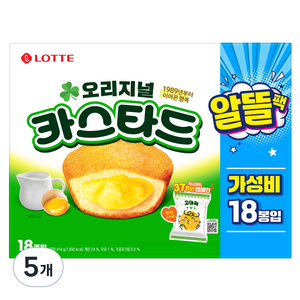 롯데카스타드 오리지널 알뜰팩 18p, 414g, 5개