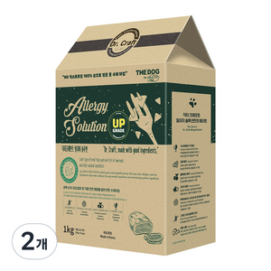 더독 강아지 닥터크래프트 솔루션 그레인프리 기능성 사료, 피부/피모+알러지, 1kg, 2개