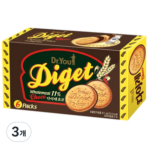 닥터유 다이제 초코 비스켓, 311g, 3개