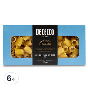 데체코 피오르디세몰라 메찌 리가토니 파스타, 500g, 6개