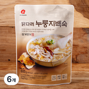 마니커에프앤지 닭다리 누룽지백숙, 600g, 6개