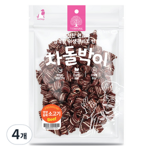 더내추럴 강아지 차돌박이 건조간식, 소고기, 500g, 4개
