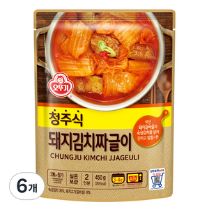 오뚜기 청주식 돼지김치짜글이, 450g, 6개