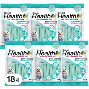 덴탈헬스 강아지 덴탈껌, 민트맛, 60g, 18개