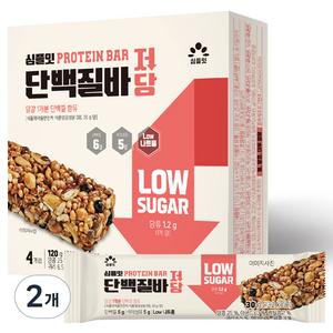 심플잇 단백질바 저당 4p, 120g, 2개