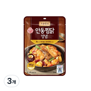 오뚜기 오늘밥상 안동찜닭 양념, 3개, 180g