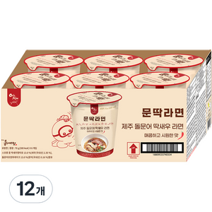 온리제주 제주 돌문어 딱새우 문딱라면 70g, 12개