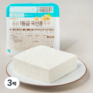 곰곰 1등급 국산콩 두부, 300g, 3팩