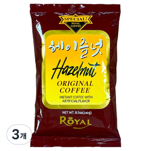 로얄 헤이즐넛향 인스턴트 커피, 240g, 3개
