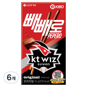 빼빼로 KBO 초코 KT 위즈, 54g, 6개