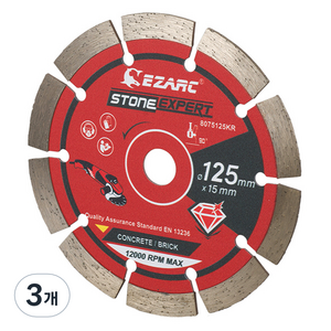 이작툴스 다이아몬드 절단석 석재용 8075125, 3개