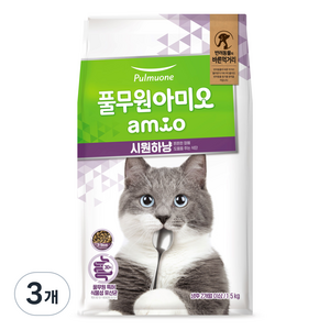 풀무원아미오 전연령 고양이 시원하냥 건식사료, 1.5kg, 3개, 닭