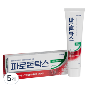 파로돈탁스 데일리 후로라이드 잇몸 치약, 100g, 5개