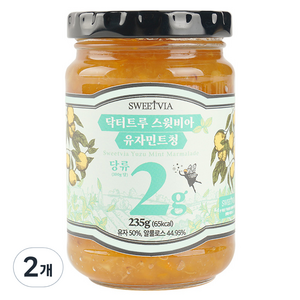 스윗비아 저당 유자민트청, 235g, 2개, 1개입