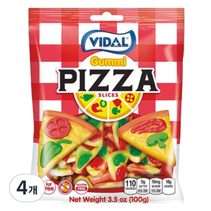 비달 피자 슬라이스 모양 구미, 100g, 4개