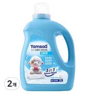 탐사 딥클린 코튼향 세탁세제 본품, 3L, 2개