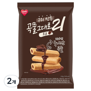 곡물그대로21 크리스피롤 초코, 150g, 2개