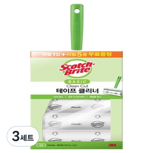 스카치브라이트 3M 돌돌이 테이프클리너 핸들 + 리필 5p 세트, 대형, 3세트