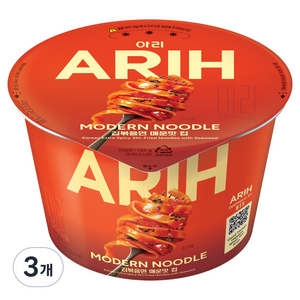아리 모던누들 김볶음면 매운맛 컵 125g, 3개