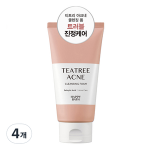 해피바스 티트리 아크네 클렌징폼, 150g, 4개