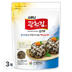 광천김 소문난 김가루, 70g, 3개