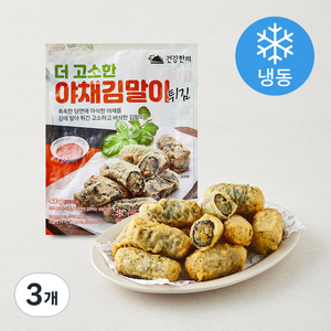 건강한끼 더 고소한 야채김말이 튀김 (냉동), 400g, 3개