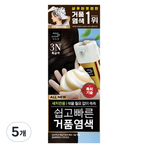 미쟝센 올뉴 쉽고 빠른 거품염색 80g, 3N 흑갈색, 5개