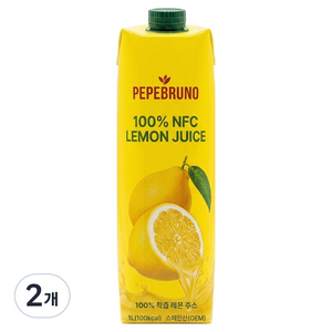 페페브루노 100% NFC 레몬 주스, 1L, 2개