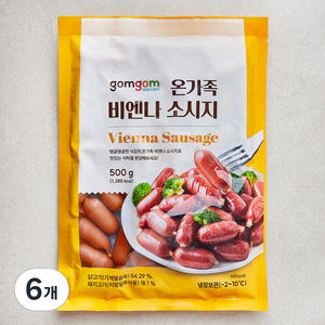 곰곰 온가족 비엔나 소시지, 500g, 6개