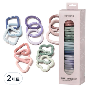 마더케이 베이직 고리 30p, 세모 + 클로버 +..., 혼합색상, 2세트
