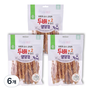 더내추럴 강아지 두배 댕댕 치킨껌 스틱 15g x 14p, 치킨맛, 210g, 6개