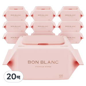 본블랑 순한 물티슈 캡형, 50g, 100매, 20개