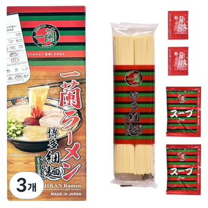 이치란 돈코츠라멘 2인분 258g, 3개, (1박스)
