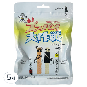 왕왕 스파이대작전 스틱젤리 요구르트맛 / 크림소다맛, 48g, 5개