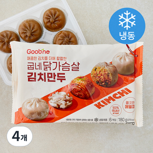 굽네 닭가슴살 김치만두 6개입 (냉동), 180g, 4개
