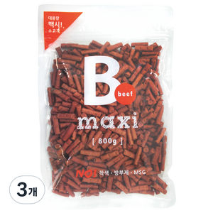 홋가이도푸즈 맥시 강아지간식, 비프 져키 맛, 800g, 3개