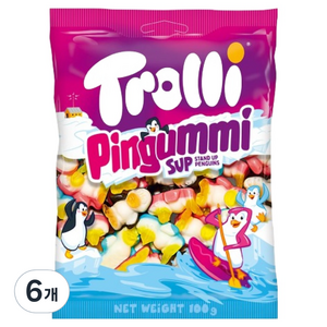 트롤리 핑구미 펭귄모양 젤리, 100g, 6개
