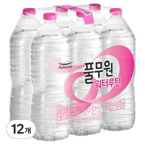 풀무원샘물 워터루틴 먹는샘물 무라벨, 2L, 12개