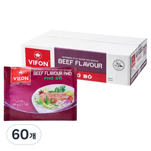 비폰 베트남 쌀국수 포보 소고기향, 60g, 60개