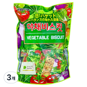 koloo 한진 야채 비스킷, 500g, 3개