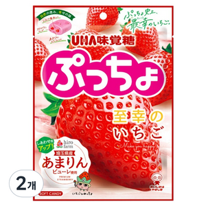 유하미카쿠토 푸쵸 딸기 캔디, 65g, 2개