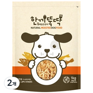 한끼뚝딱 전연령 강아지 황태담은 소프트사료, 오리, 1kg, 2개