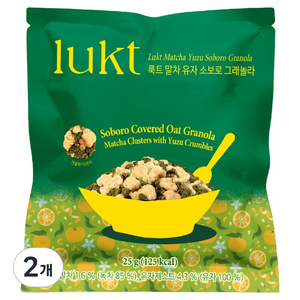 룩트 말차유자 소보로 그래놀라, 25g, 2개