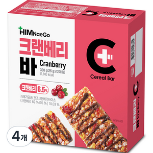 힘내고 크랜베리바, 300g, 4개