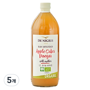 데니그리스 유기농 사과 식초, 1L, 5개