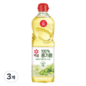 백설 콩기름, 500ml, 3개