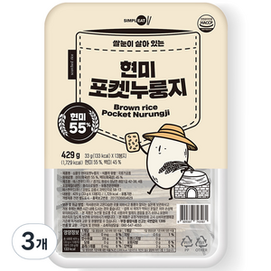 심플잇 현미포켓누룽지, 429g, 3개