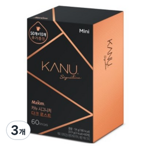 카누 시그니처 미니 다크 로스트 원두커피믹스, 900mg, 60개입, 3개