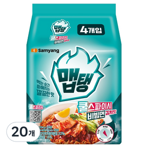 맵탱 쿨스파이시 비빔면 김치맛 134g, 20개