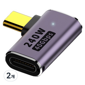 YTEK 240W 40Gbps 8K OTG USB4 Gen3x2 C타입 90도 D형 꺾임 M/F 연장 젠더